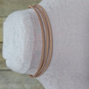 Elegant Tan Faux Leather Choker Necklace